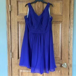 Azazie Royal Cobalt Blue/Purple Midi Dress